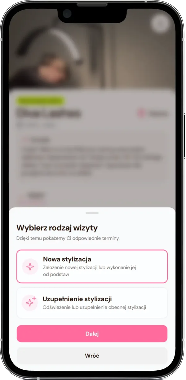 Wybór rodzaju wizyty w Calendi
